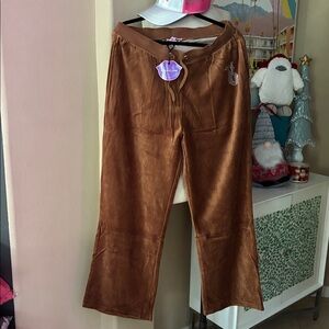 Dolls Kill x BRATZ Brown Velour Track Pants NWT